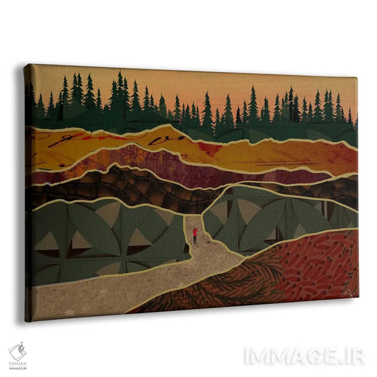 تابلو مزرعه و درختان اثر دارلا فرارا - نمای پرسپکتیو محصول