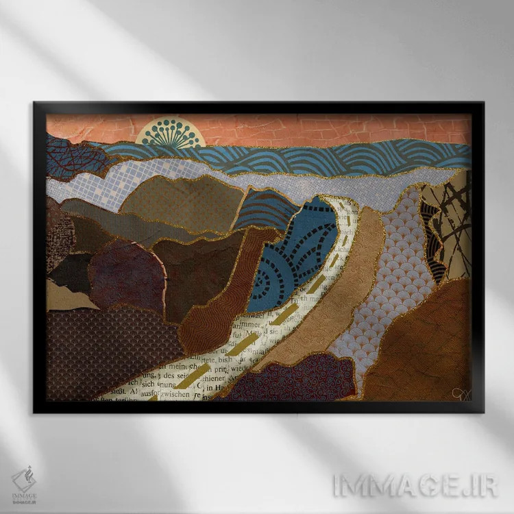 تابلو جاده کوهستانی اثر دارلا فرارا - نمای قابدار مشکی