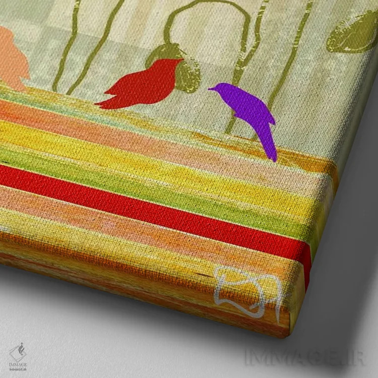 تابلو جعبه گل اثر دارلا فرارا - نمای نزدیک بافت بوم