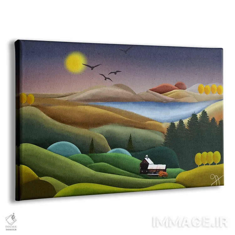 تابلو تپههای موجدار اثر دارلا فرارا - نمای پرسپکتیو محصول