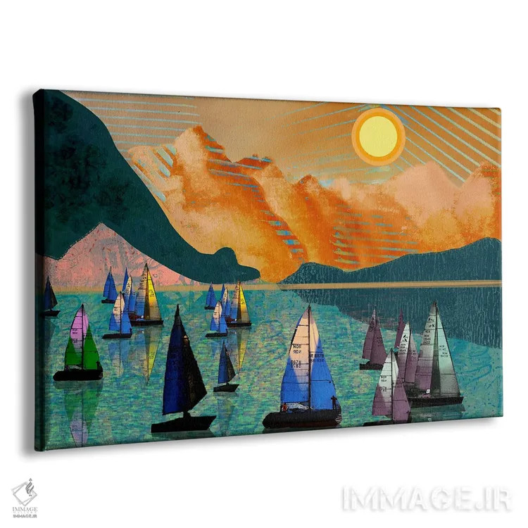 تابلو قایقهای بادبانی اثر دارلا فرارا - نمای پرسپکتیو محصول