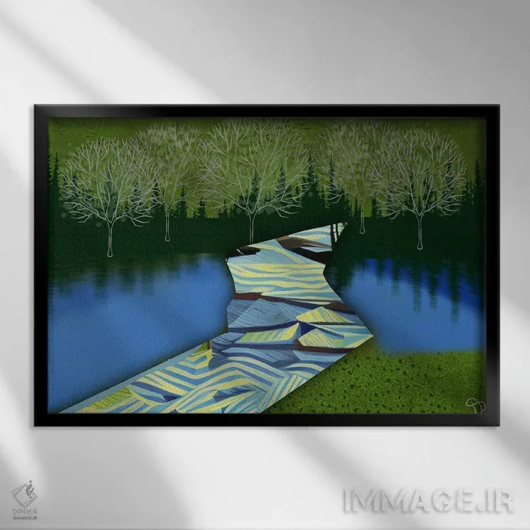 تابلو مسیر اثر دارلا فرارا - نمای قابدار مشکی