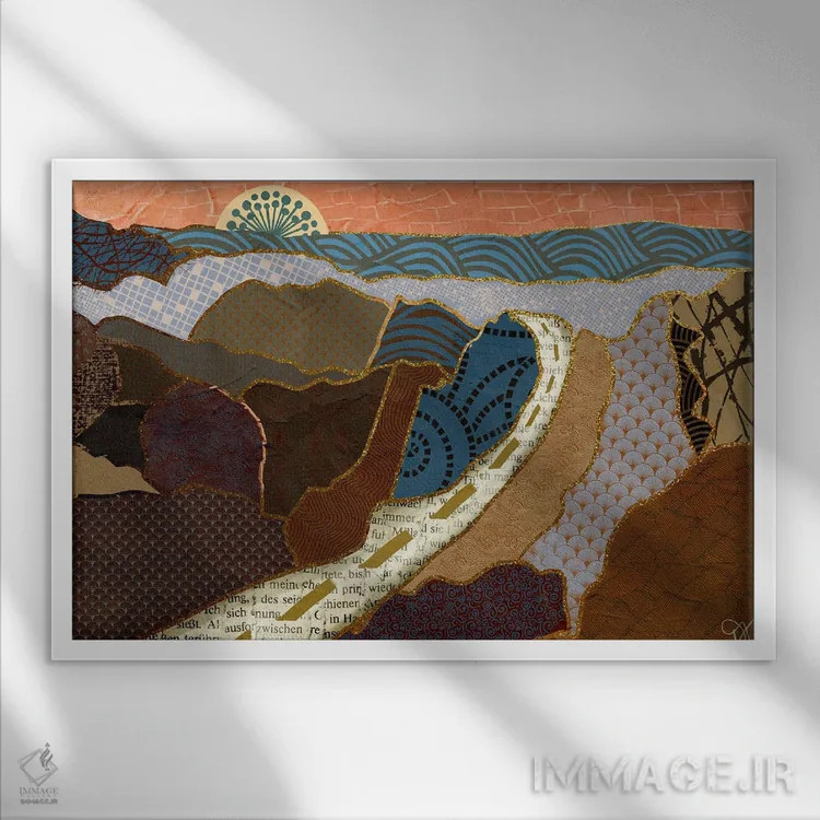 تابلو جاده کوهستانی اثر دارلا فرارا - نمای قابدار سفید