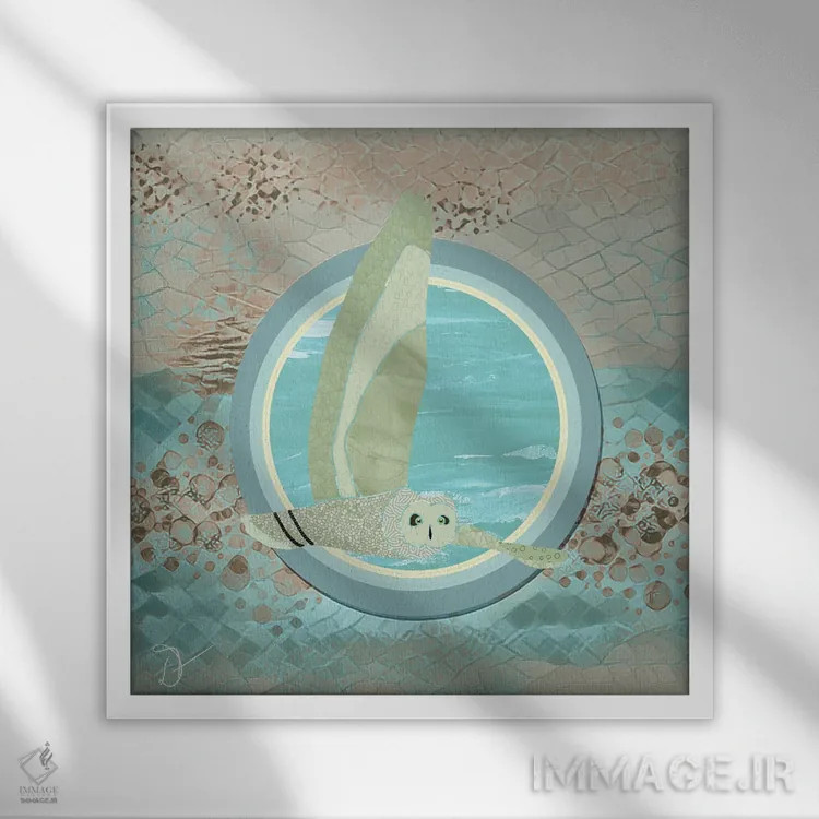 تابلو جغد اثر دارلا فرارا - نمای قابدار سفید