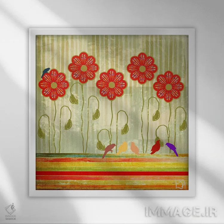 تابلو جعبه گل اثر دارلا فرارا - نمای قابدار سفید