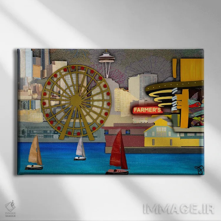 تابلو سیاتل (آمریکا) اثر دارلا فرارا - نمای روبهرو روی دیوار