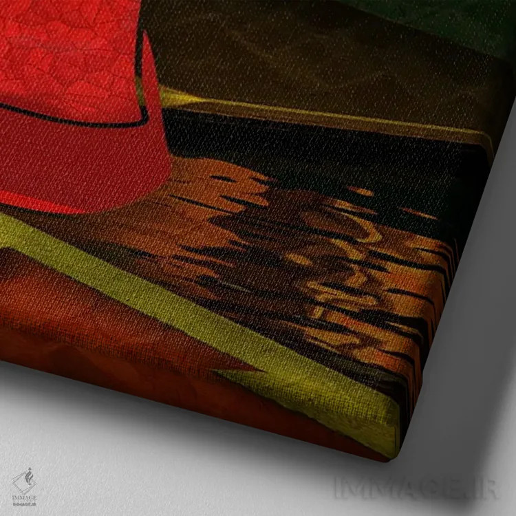 تابلو چای با گیشا اثر دارلا فرارا - نمای نزدیک بافت بوم