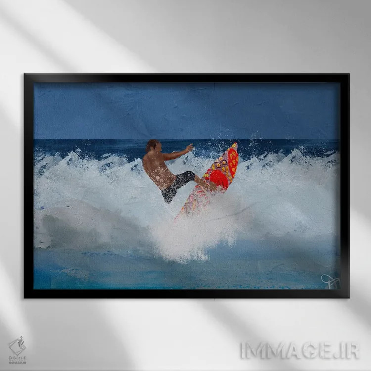 تابلو موجسوار اثر دارلا فرارا - نمای قابدار مشکی