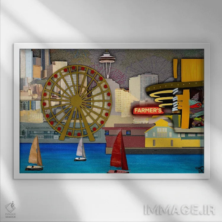 تابلو سیاتل (آمریکا) اثر دارلا فرارا - نمای قابدار سفید