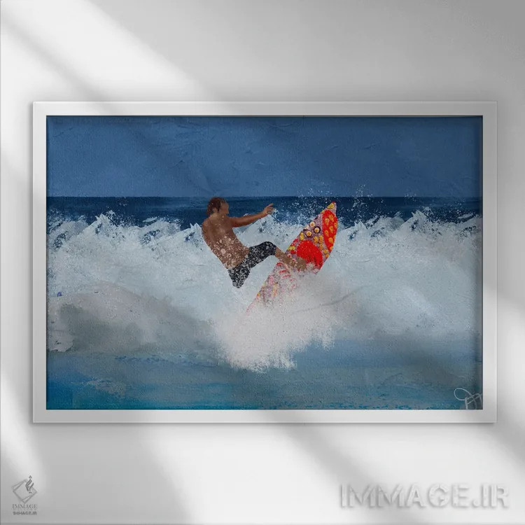 تابلو موجسوار اثر دارلا فرارا - نمای قابدار سفید