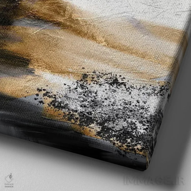 تابلو درختان برفی اثر دارلا فرارا - نمای نزدیک بافت بوم