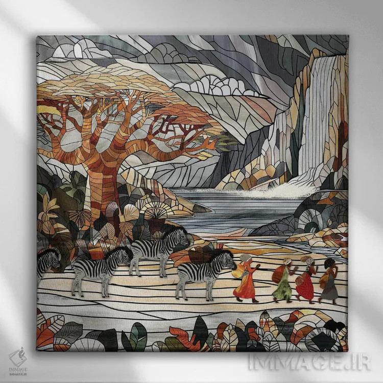 تابلو آفریقا اثر دارلا فرارا - نمای روبهرو روی دیوار