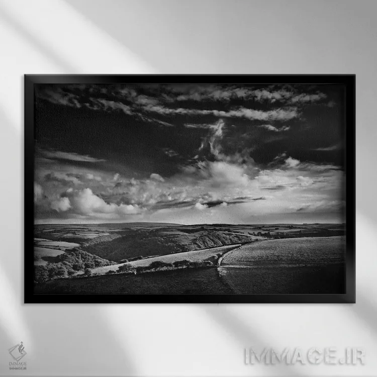 تابلو Southwest Region, England, United Kingdom,چشمانداز بر فراز اکسمور، جنوبغربی انگلستان، بریتانیا اثر دوریت فوگ - نمای قابدار مشکی