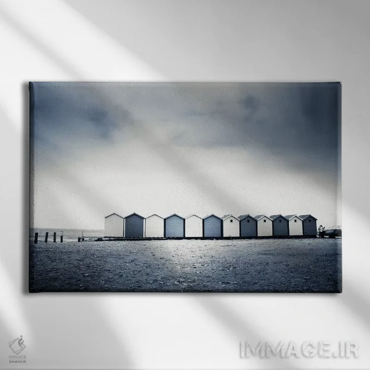 تابلو کلبههای ساحلی اثر دوریت فوگ - نمای روبهرو روی دیوار