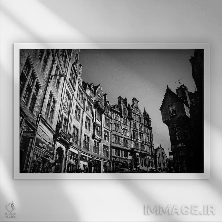 تابلو Edinburgh,خیابان کاکبرن، اباوربرو اثر دوریت فوگ - نمای قابدار سفید