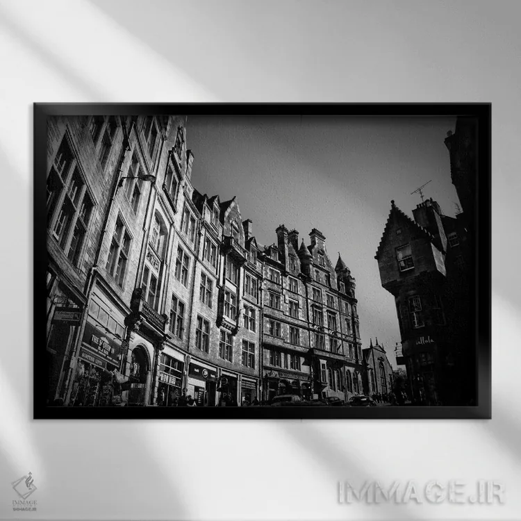 تابلو Edinburgh,خیابان کاکبرن، اباوربرو اثر دوریت فوگ - نمای قابدار مشکی