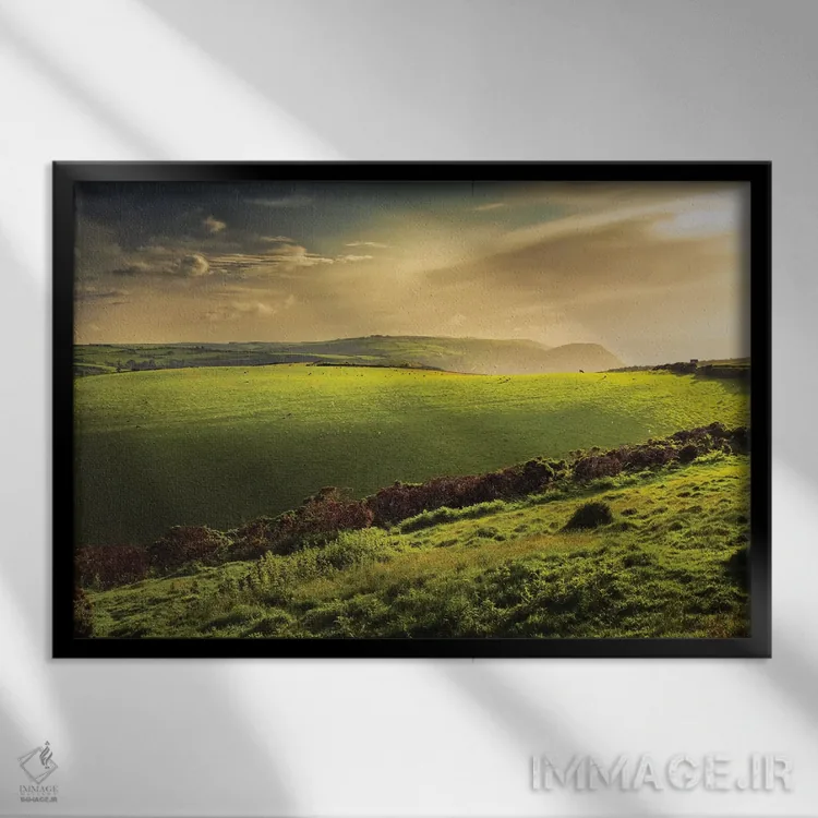 تابلو منظره شبانه روشن اثر دوریت فوگ - نمای قابدار مشکی