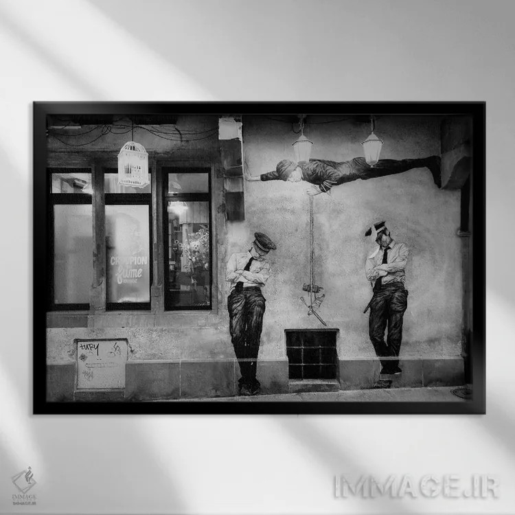 تابلو Police,پلیس، پلیس اثر دوریت فوگ - نمای قابدار مشکی