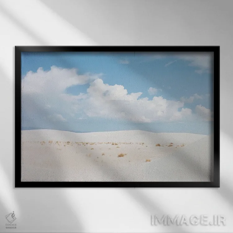 تابلو شنهای سفید (بیابان) اثر دنیل گارسیا - نمای قابدار مشکی
