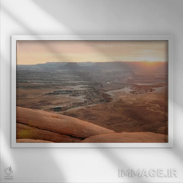 تابلو غروب کنیونلندز (پارک ملی آمریکا) اثر دنیل گارسیا - نمای قابدار سفید