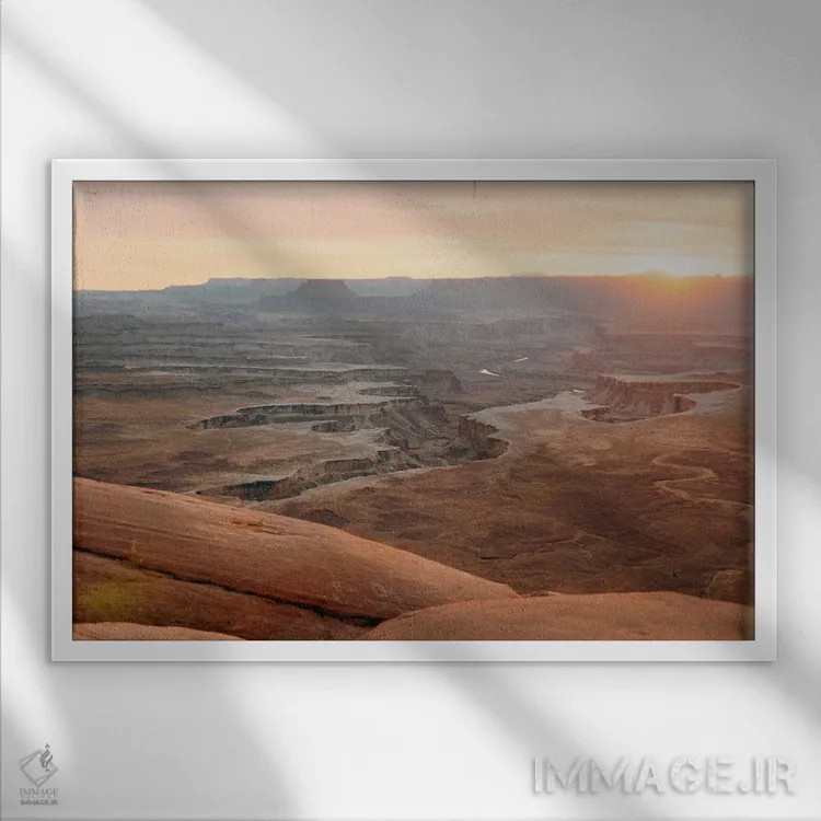 تابلو غروب کنیونلندز (پارک ملی آمریکا) اثر دنیل گارسیا - نمای قابدار سفید
