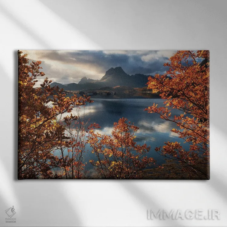 تابلو صبح پاییزی در جزایر لوفوتن اثر دنیل گاستاگر - نمای روبهرو روی دیوار