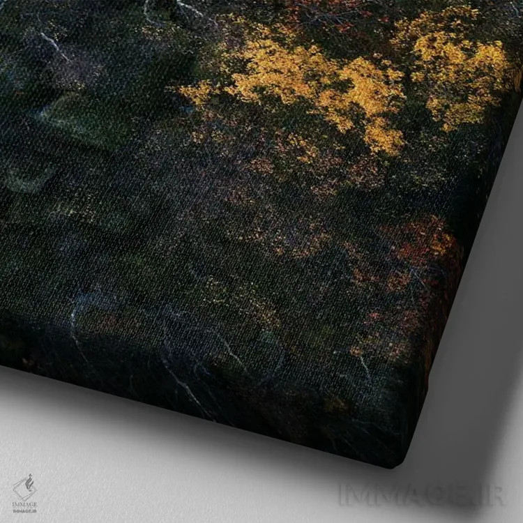 تابلو رنگهای پاییزی لوفوتن از بالا (نروژ) اثر دنیل گاستاگر - نمای نزدیک بافت بوم