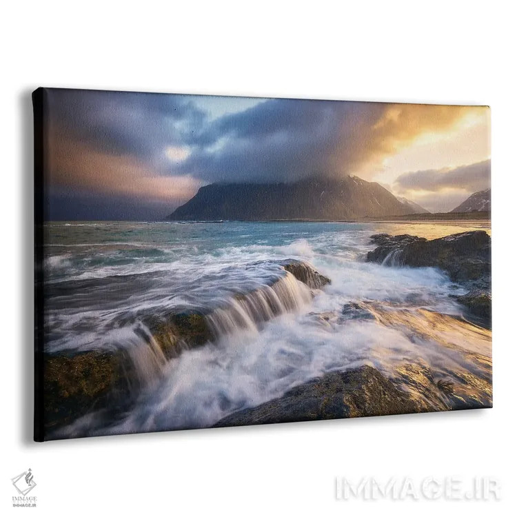 تابلو طلوع طلایی در ساحل اسکگساندن (لوفوتن) اثر دنیل گاستاگر - نمای پرسپکتیو محصول