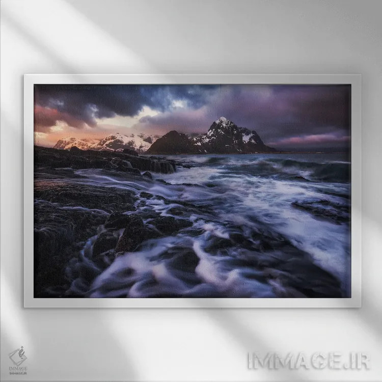 تابلو ساحل رمزآلود لوفوتن اثر دنیل گاستاگر - نمای قابدار سفید