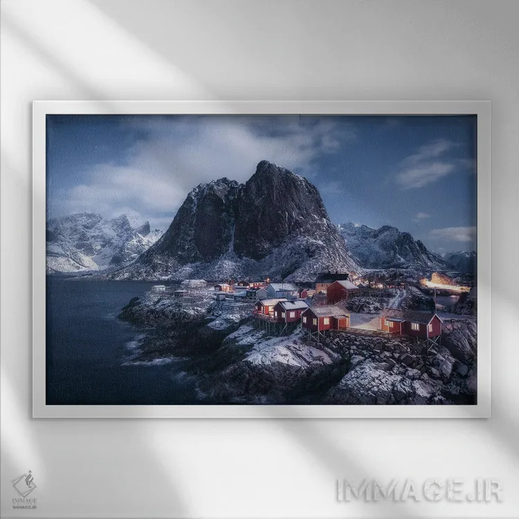 تابلو مهتاب در هامنوی (نروژ) اثر دنیل گاستاگر - نمای قابدار سفید