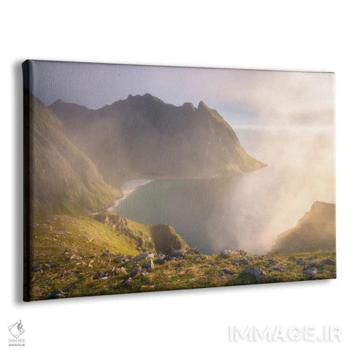 تابلو نمای طلایی مهآلود در جزایر لوفوتن اثر دنیل گاستاگر - نمای پرسپکتیو محصول