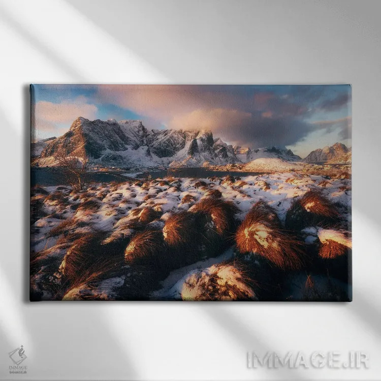 تابلو صبح زمستانی طلایی در ساکریسوی (لوفوتن) اثر دنیل گاستاگر - نمای روبهرو روی دیوار