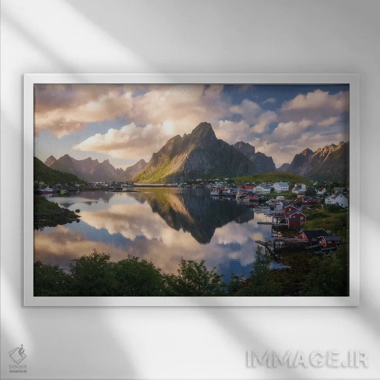 تابلو یک عصر تابستانی طلایی و آرام در رین اثر دنیل گاستاگر - نمای قابدار سفید