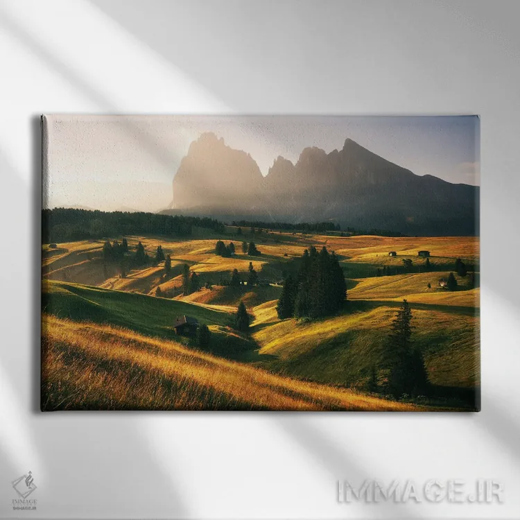 تابلو صبح تابستانی آرام در آلپه دی سوییسی اثر دنیل گاستاگر - نمای روبهرو روی دیوار