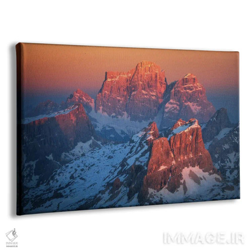 تابلو غروب سرخ در مونته پلمو (دولومیت) اثر دنیل گاستاگر - نمای پرسپکتیو محصول