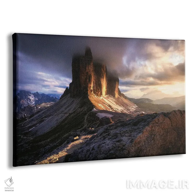 تابلو نور طلایی در تره چیمه دی لاواردو (دولومیت) اثر دنیل گاستاگر - نمای پرسپکتیو محصول