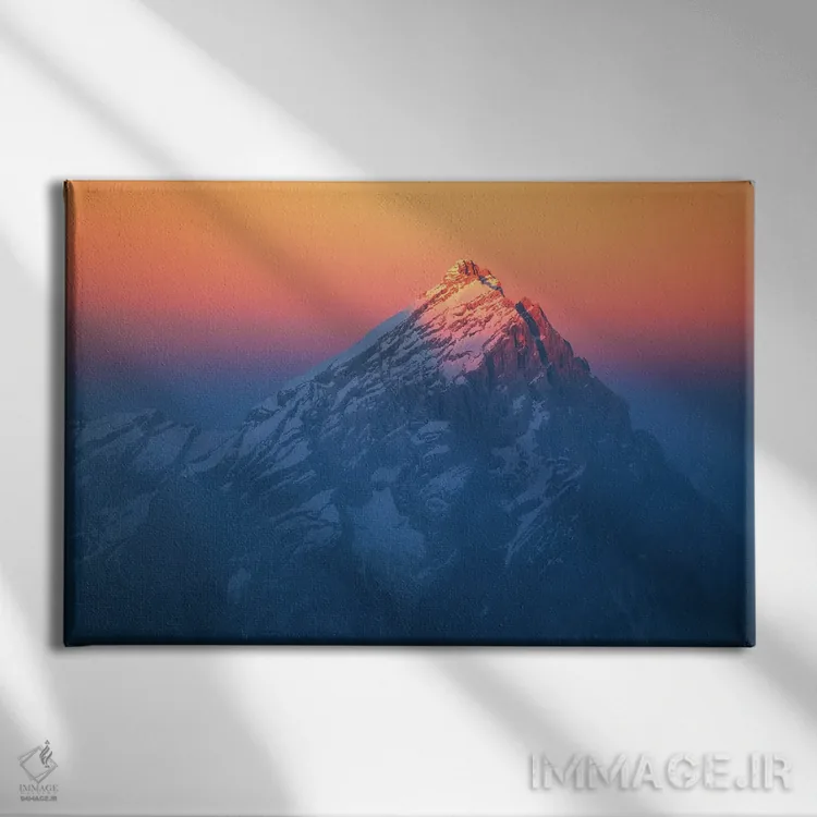 تابلو غروب رنگارنگ در دولومیت اثر دنیل گاستاگر - نمای روبهرو روی دیوار