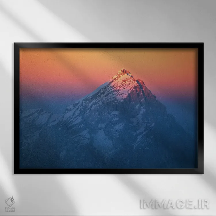 تابلو غروب رنگارنگ در دولومیت اثر دنیل گاستاگر - نمای قابدار مشکی