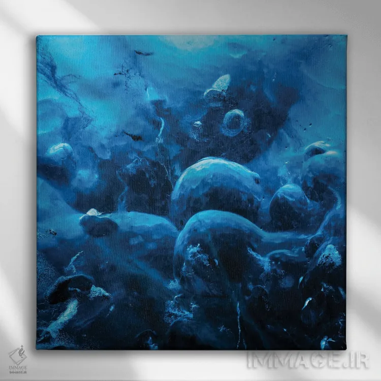 تابلو انتزاعی یخی اثر دنیل گاستاگر - نمای روبهرو روی دیوار