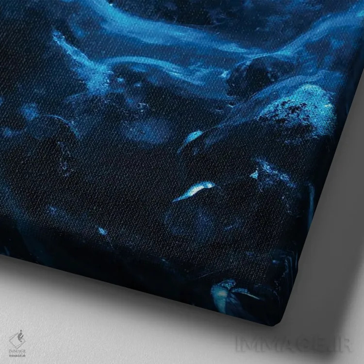 تابلو انتزاعی یخی اثر دنیل گاستاگر - نمای نزدیک بافت بوم