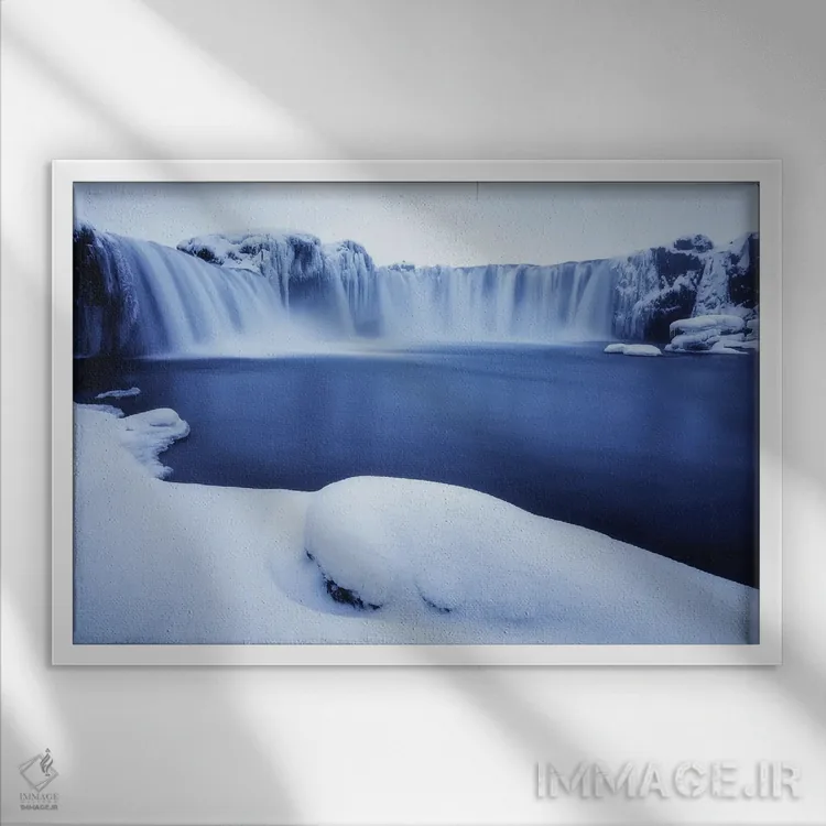 تابلو شرایط زمستانی بینقص در گودافوس اثر دنیل گاستاگر - نمای قابدار سفید
