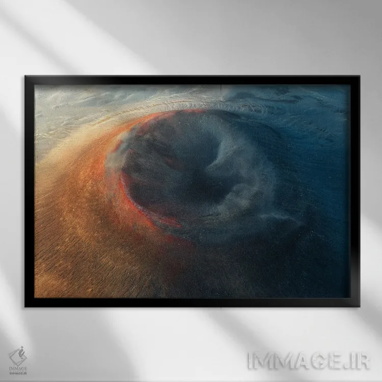 تابلو تضاد رنگ در ارتفاعات ایسلند اثر دنیل گاستاگر - نمای قابدار مشکی