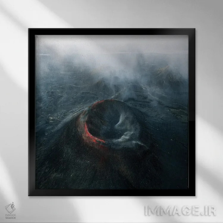 تابلو دهانه سیاه در ارتفاعات ایسلند اثر دنیل گاستاگر - نمای قابدار مشکی