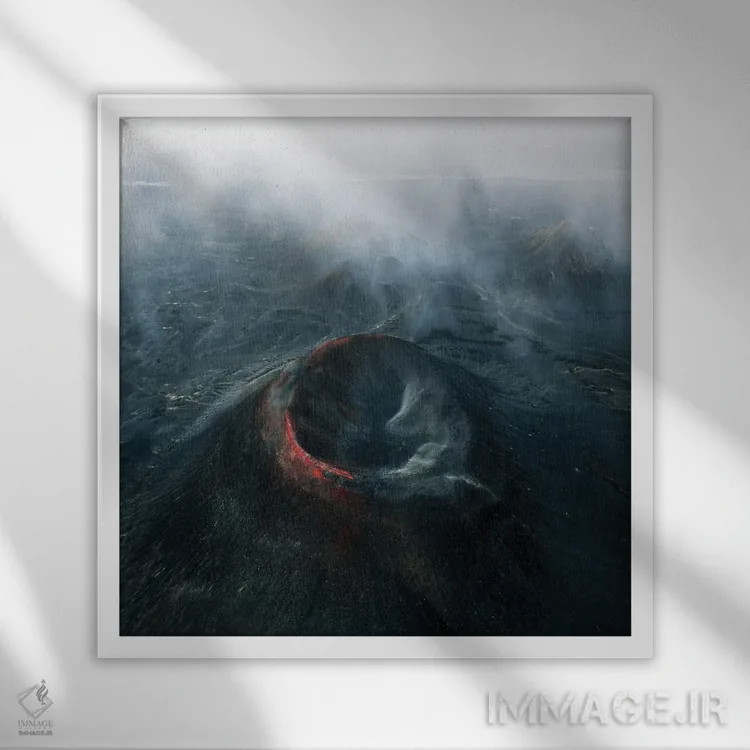 تابلو دهانه سیاه در ارتفاعات ایسلند اثر دنیل گاستاگر - نمای قابدار سفید
