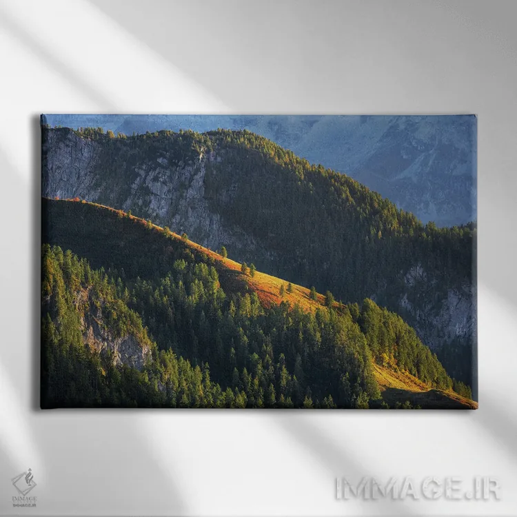 تابلو عصر پاییزی در آلپ باواریا (آلمان) اثر دنیل گاستاگر - نمای روبهرو روی دیوار