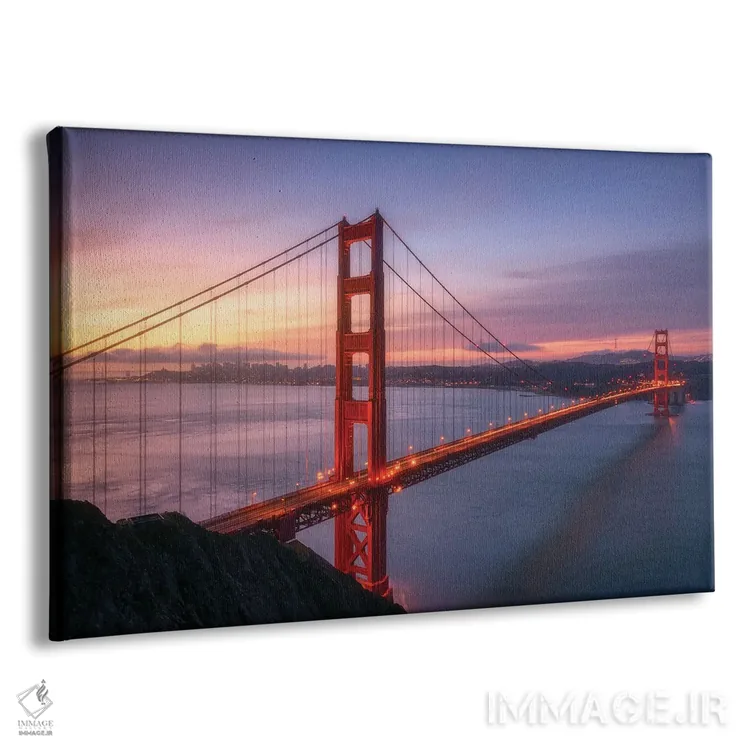 تابلو پل گلدن گیت هنگام طلوع خورشید (سانفرانسیسکو) اثر دنیل گاستاگر - نمای پرسپکتیو محصول