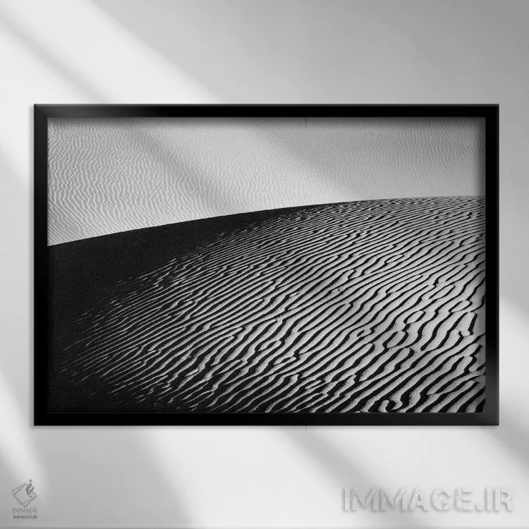 تابلو بیابان در سیاه و سفید اثر دنیل گاستاگر - نمای قابدار مشکی