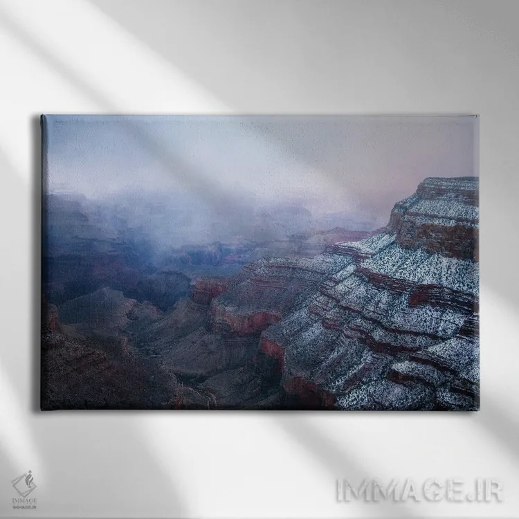 تابلو عصر زمستانی مهآلود در گرند کنیون اثر دنیل گاستاگر - نمای روبهرو روی دیوار