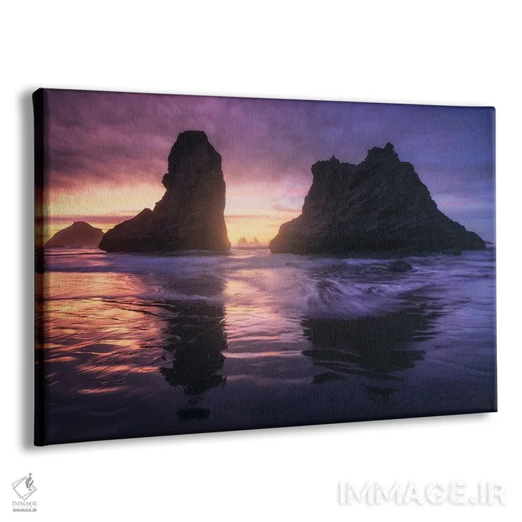 تابلو صخرههای ساحلی بندن هنگام غروب اثر دنیل گاستاگر - نمای پرسپکتیو محصول