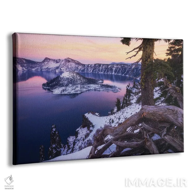 تابلو یک عصر زمستانی در دریاچه کراتر اثر دنیل گاستاگر - نمای پرسپکتیو محصول